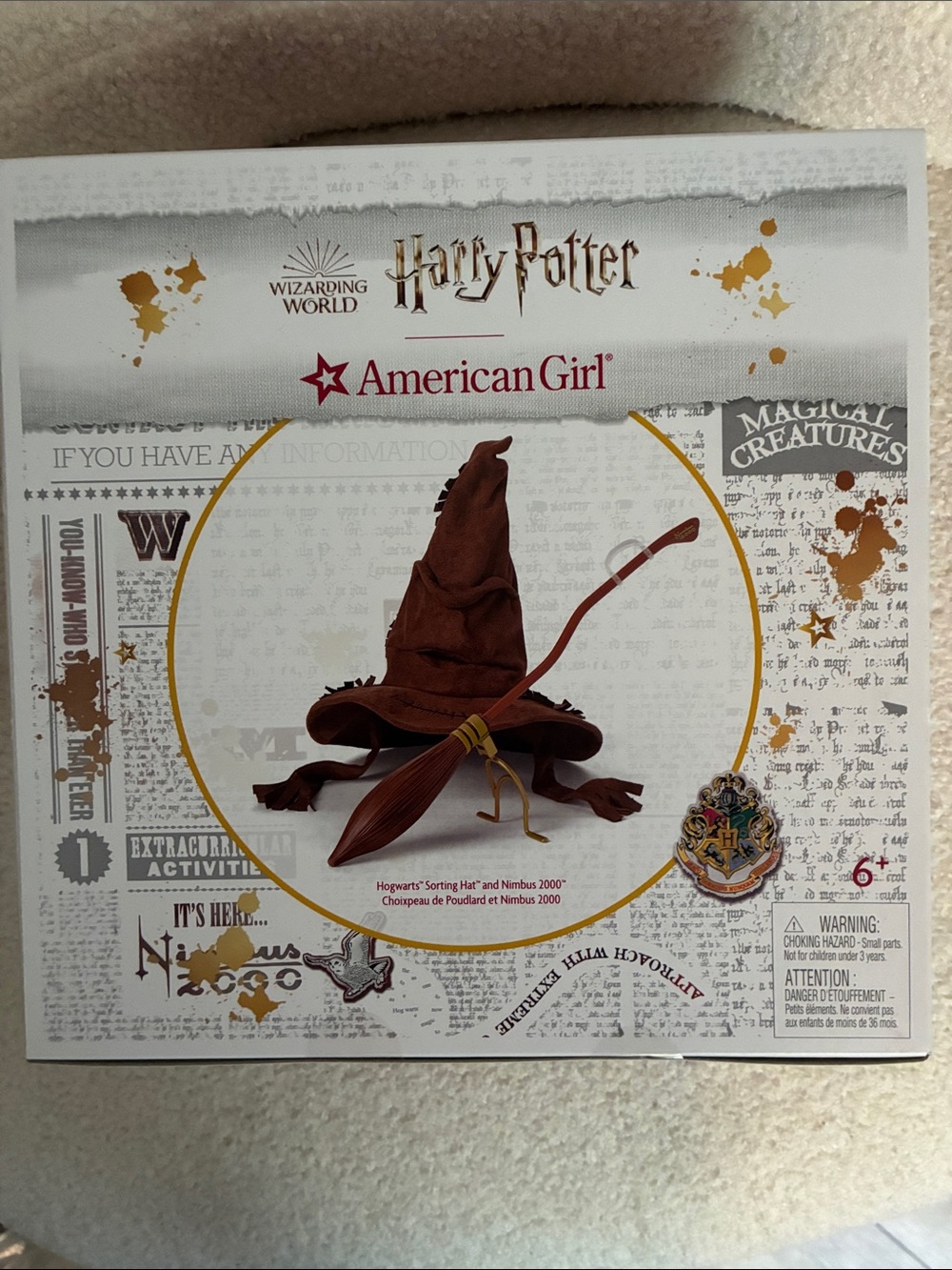American Girl Brown Sorting Hat & Nimbus 2000 Accessory Set NWT Sealed